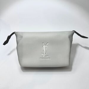 YSL Yves Saint Lauren light gray pouch bag
